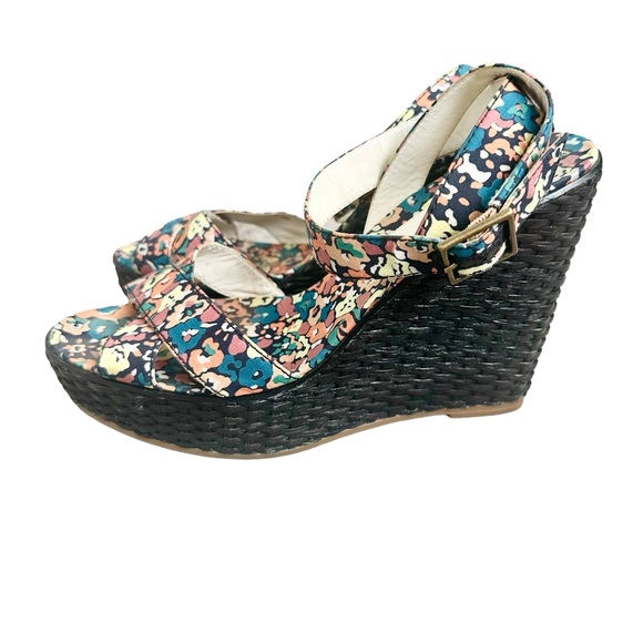 Marc Jacobs Floral Wicker Wedge Sandals - 38 - Picture 3 of 7